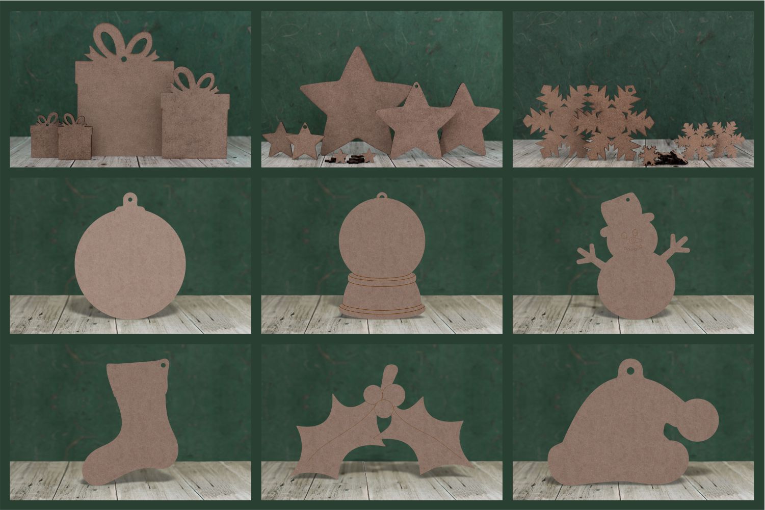 Christmas shapes - 2mm MDF