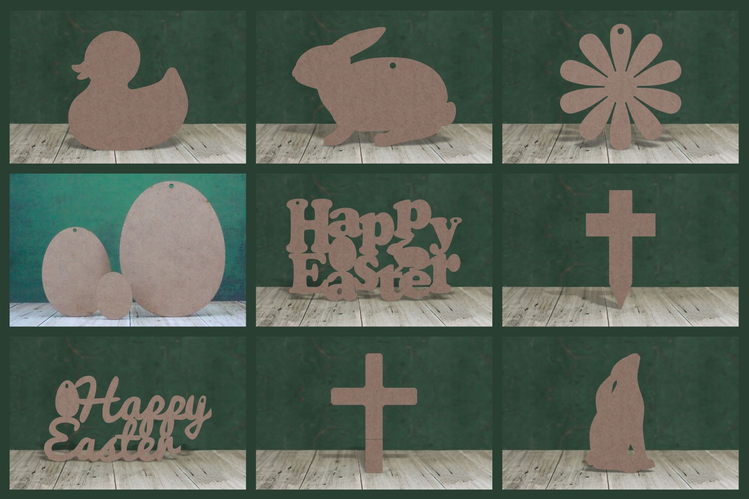 Easter wooden shapes - 2mm MDF