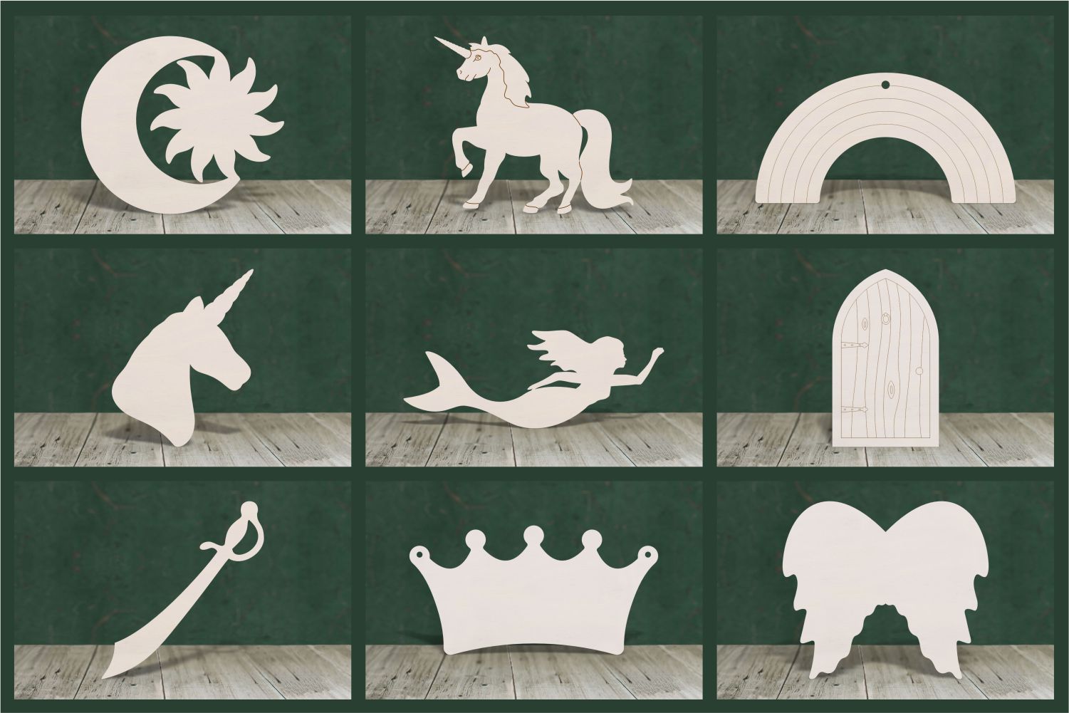 Fantasy and fairy tale craft shapes - Plywood