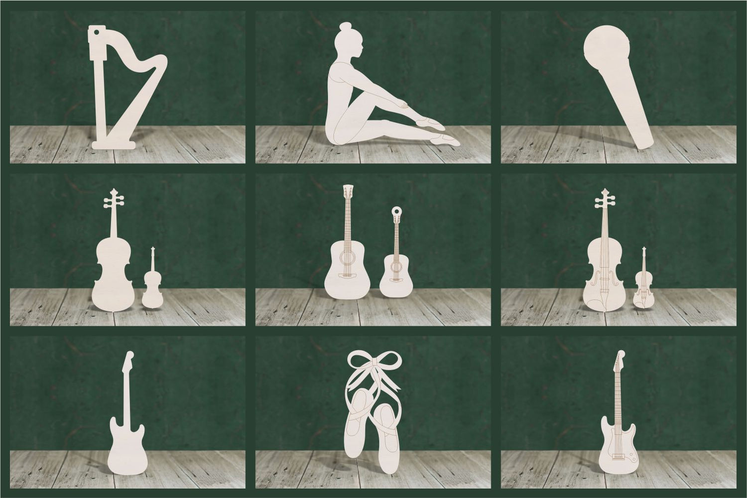 Music and instrument craft blank shapes - Plywood