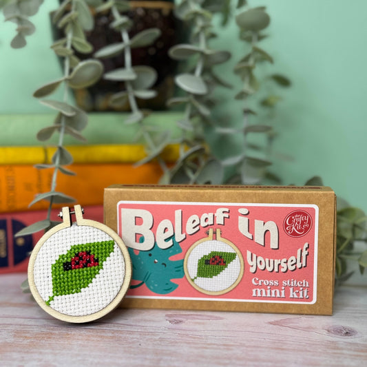 'Beleaf in Yourself' Mini Matchbox Cross Stitch Kit