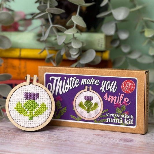 'Thistle Make You Smile' Mini Matchbox Cross Stitch Kit