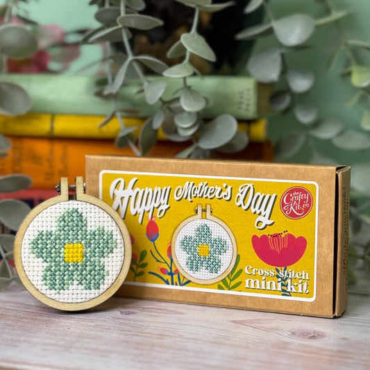 'Happy Mother's Day' (Flower) Mini Matchbox Cross Stitch Kit