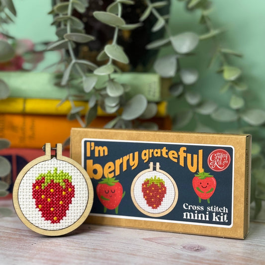 'I'm Berry Grateful' Mini Matchbox Cross Stitch Kit