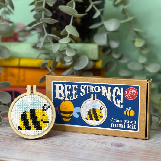 'Bee Strong!' Mini Matchbox Cross Stitch Kit