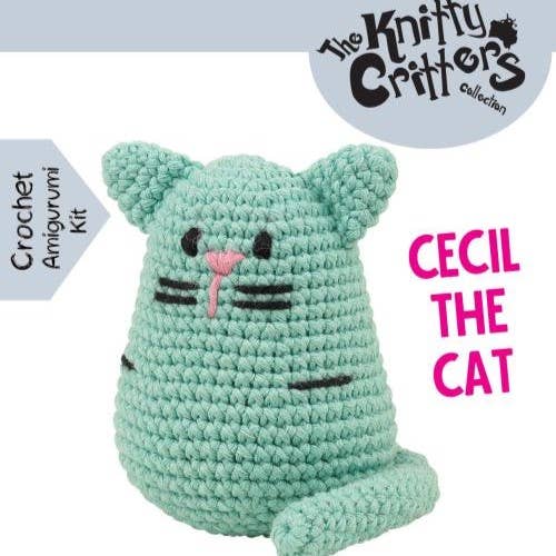 Knitty Critters - Pouch Pals - Cecil The Cat Crochet Kit