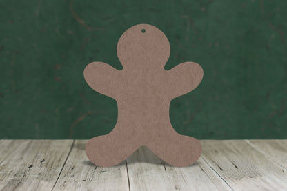 Gingerbread person 1 arms up plain - wooden craft cut-out - 2mm MDF