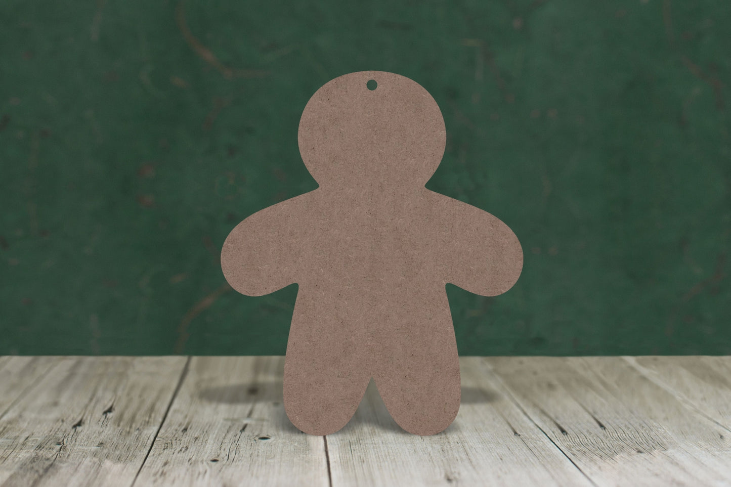 Gingerbread person 2 arms down plain - wooden craft shape - 2mm MDF