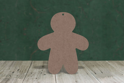 Gingerbread person 2 arms down plain - wooden craft shape - 2mm MDF