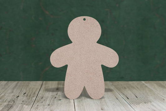 Gingerbread person 2 arms down plain - wooden craft shape - 3mm MDF