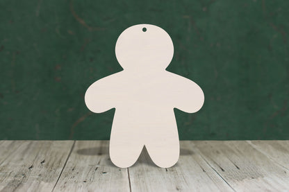 Gingerbread person 2 arms down plain wooden craft blank - plywood