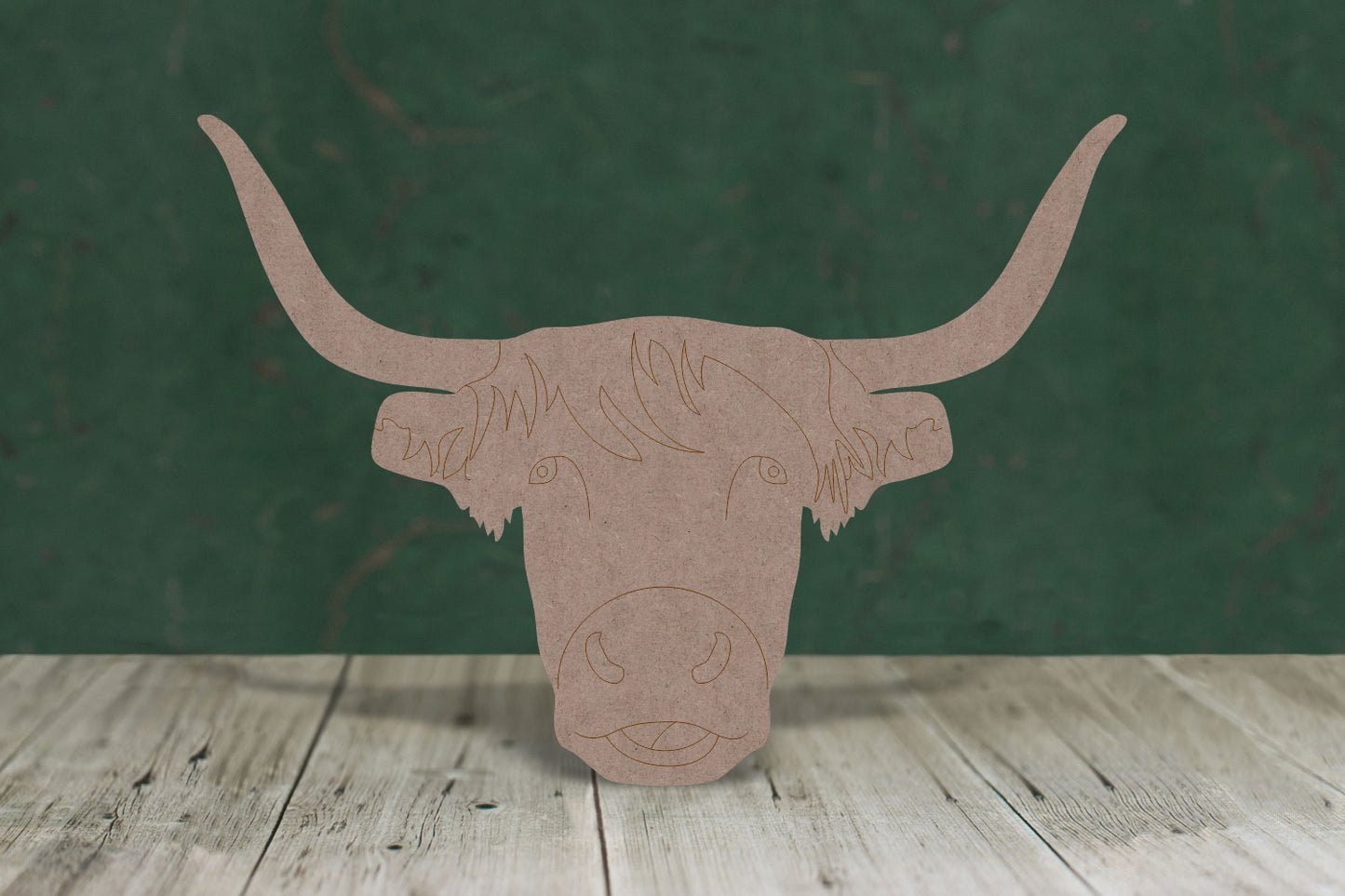 Highland cow head with etched face - 2mm MDF