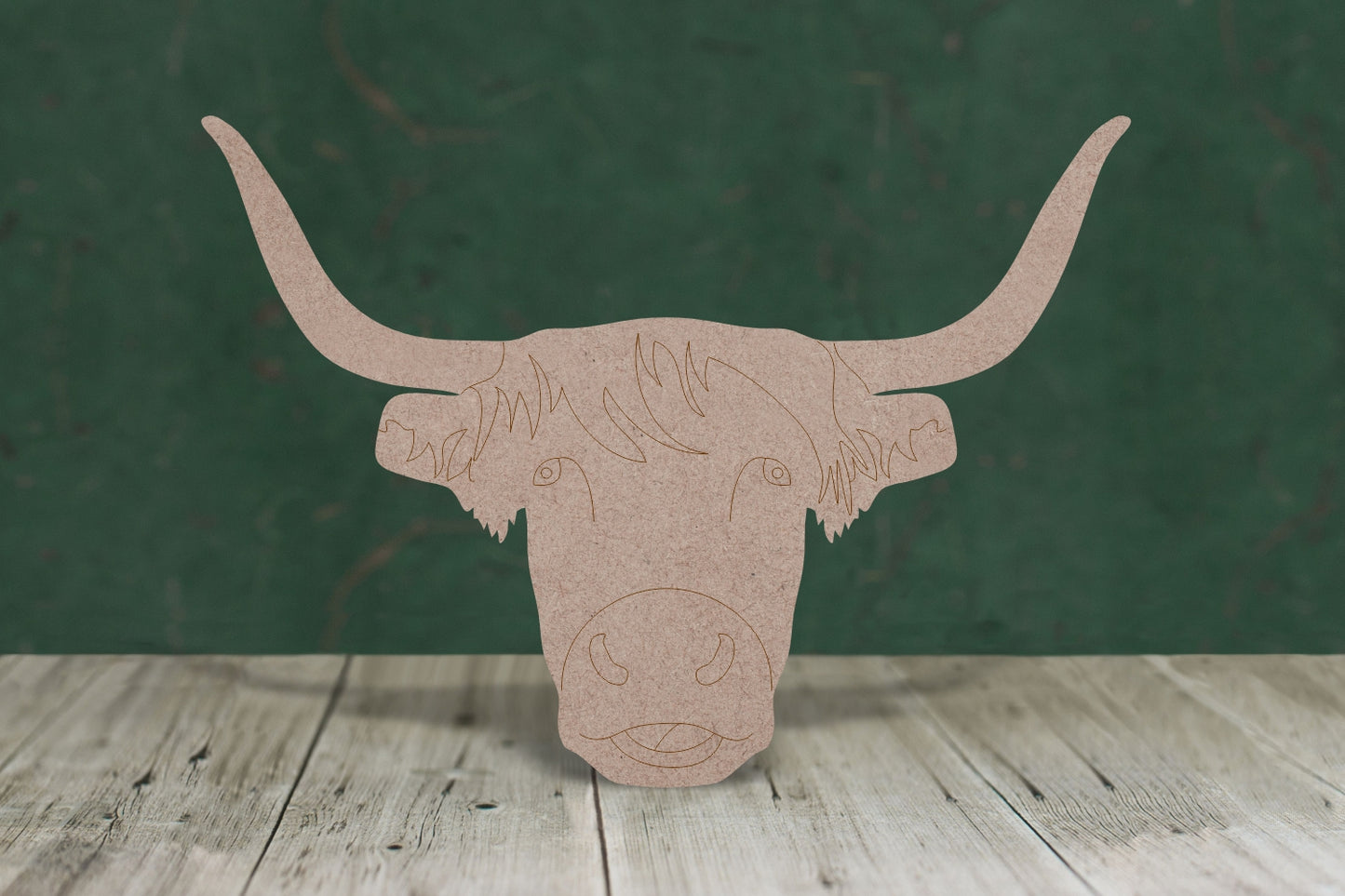 Highland cow head with etched face - 3mm MDF