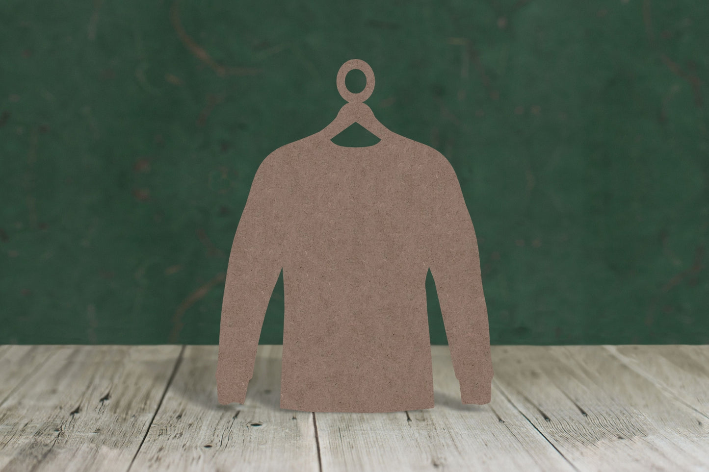 Laser cut, blank wooden Jumper on hanger shape for craft