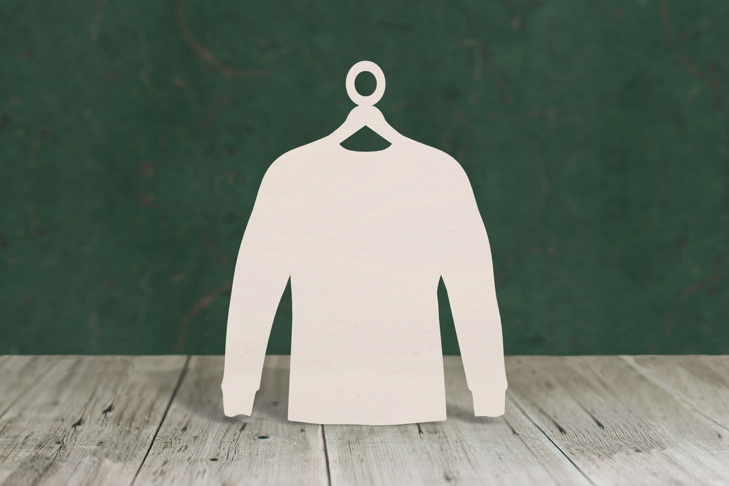 laser cut blank wooden Jumper on hanger shape for craft