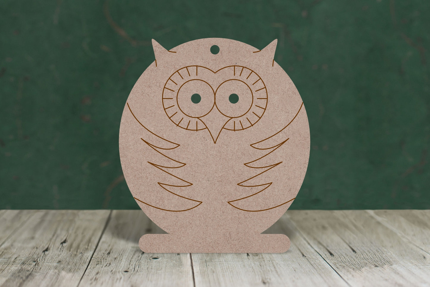 Owl shape with etched detail - 3mm MDF