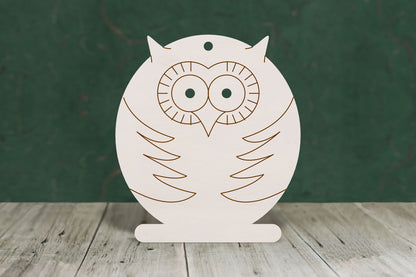 Owl shape with etched detail - 4mm plywood