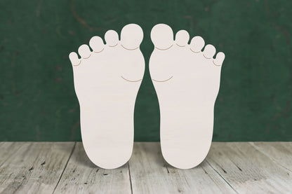 Baby feet wooden craft cut out - plywood