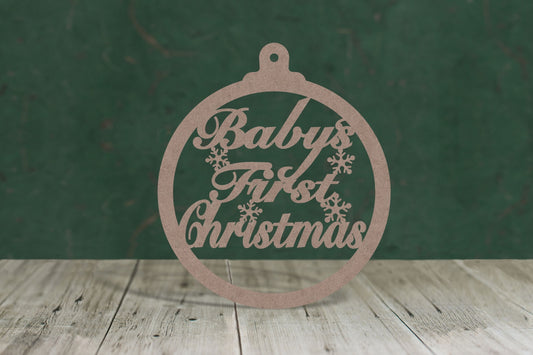 Babys first christmas bauble 3 - wooden craft cut-out - 2mm MDF