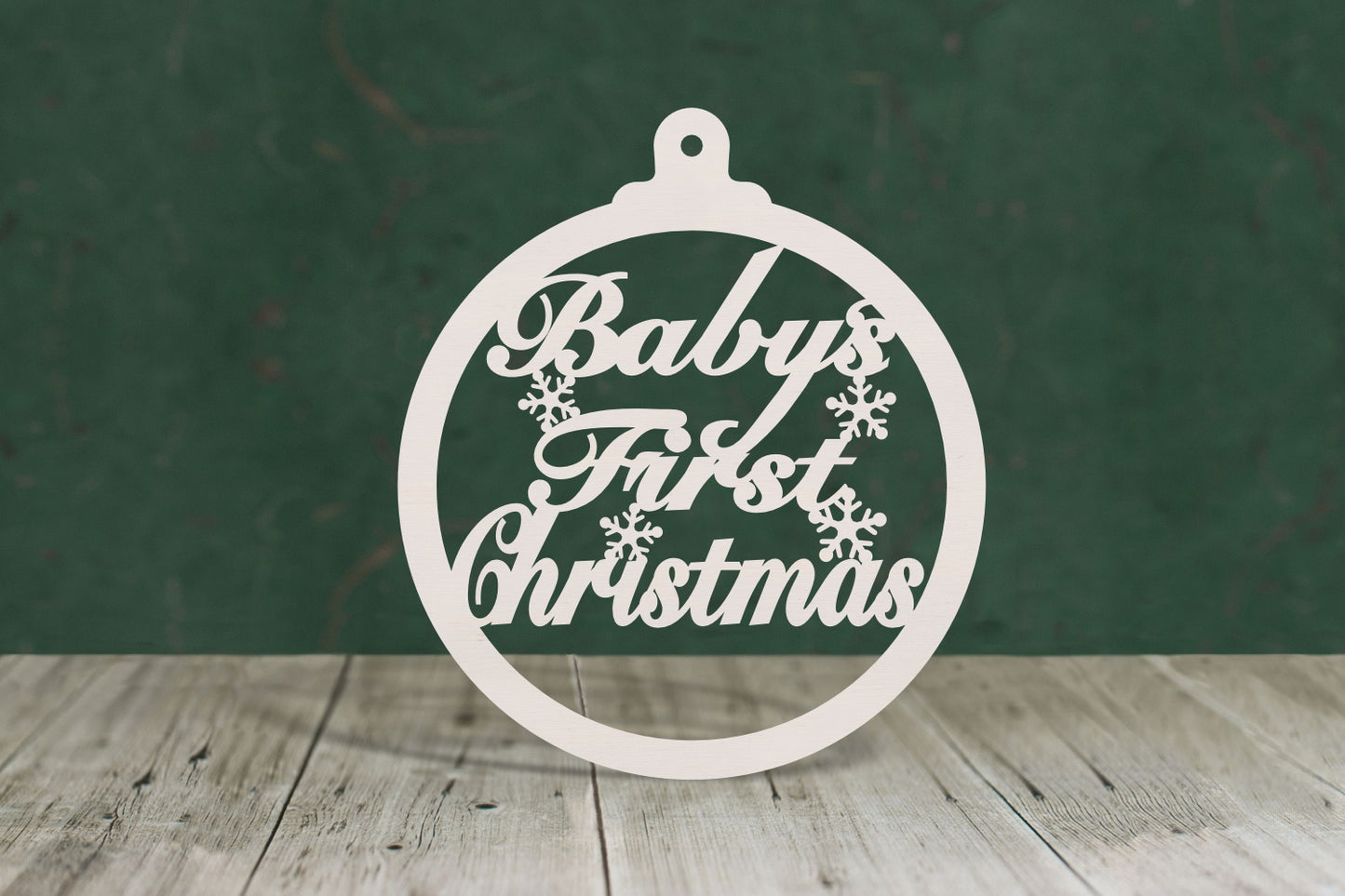 Babys first christmas bauble 3 wooden craft blank - plywood