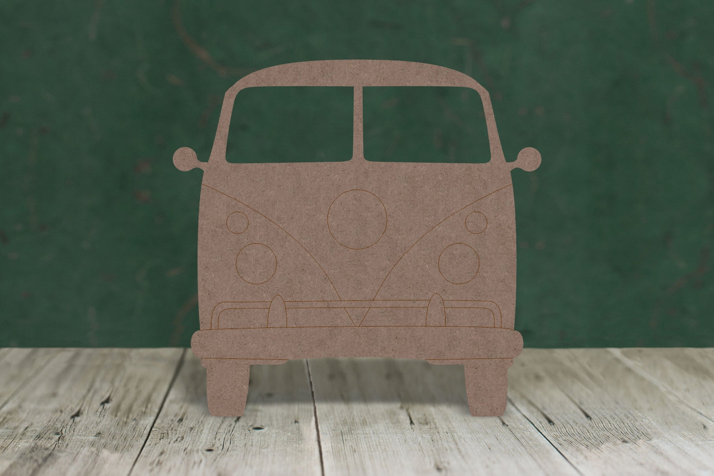 Camper front view etched - wooden craft blank - 2mm MDF