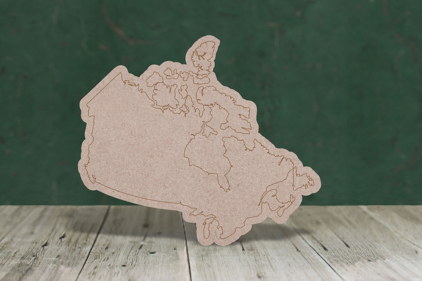 Canada map etched - wooden craft shape - 3mm MDF