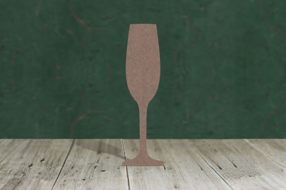 Champagne glass - wooden craft cut-out - 2mm MDF