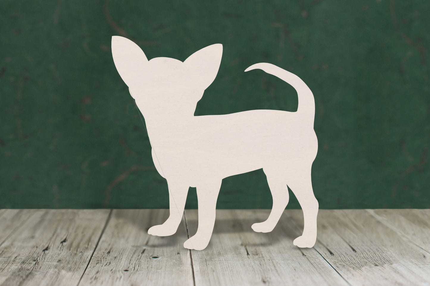 Chihuahua 2 with face to side wooden craft shape - plywood