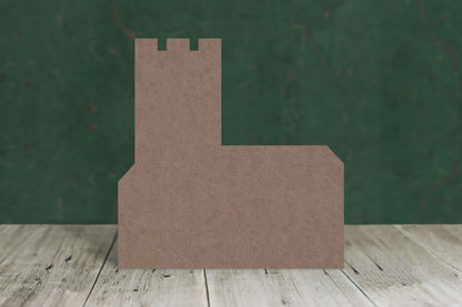 Church 2 castellated - wooden craft shape - 2mm MDF