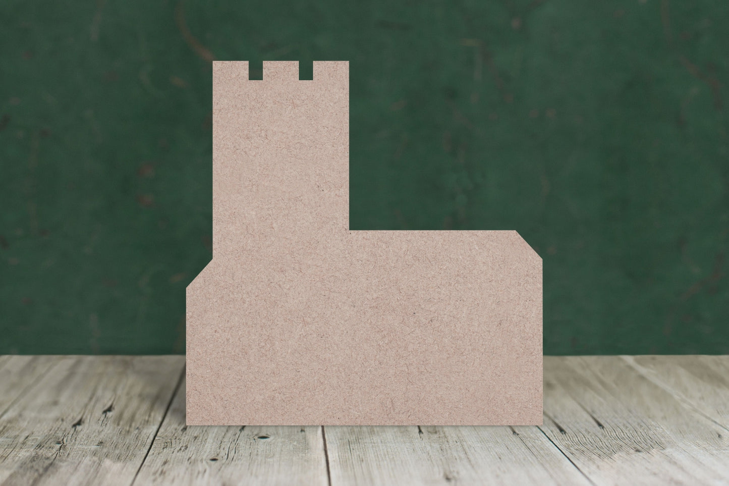 Church 2 castellated - wooden craft shape - 3mm MDF