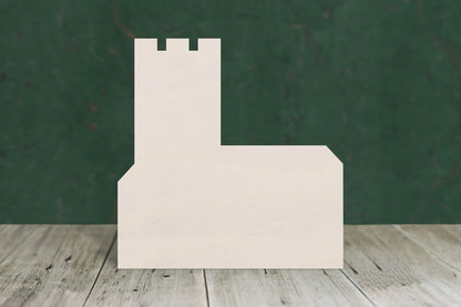 Church 2 castellated wooden craft cut out - plywood