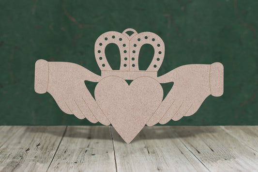 Claddagh - wooden craft cut-out - 3mm MDF