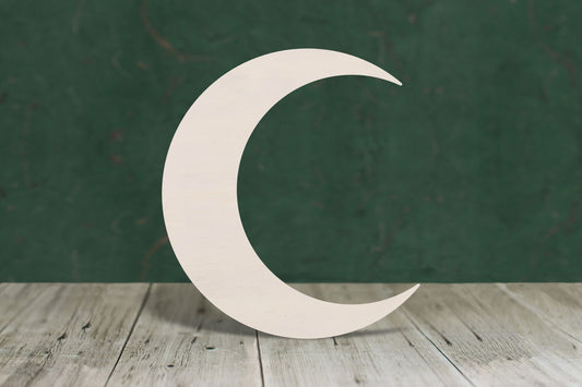 Crescent moon round wooden craft shape - plywood