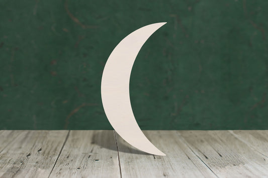 Crescent moon thin wooden craft shape - plywood