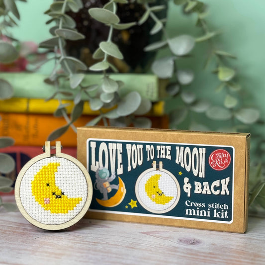 'Love You to the Moon and Back' Mini Cross Stitch Kit