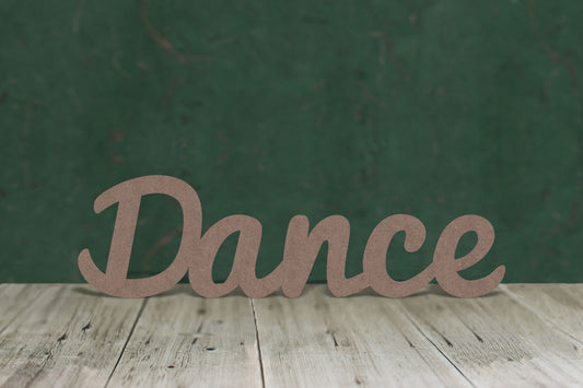 Dance text - wooden craft blank - 2mm MDF