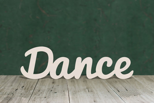 Dance text wooden craft cut out - plywood