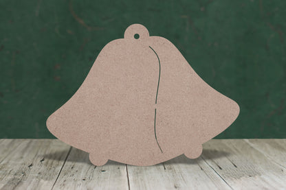 Bell double - wooden craft blank - 3mm MDF