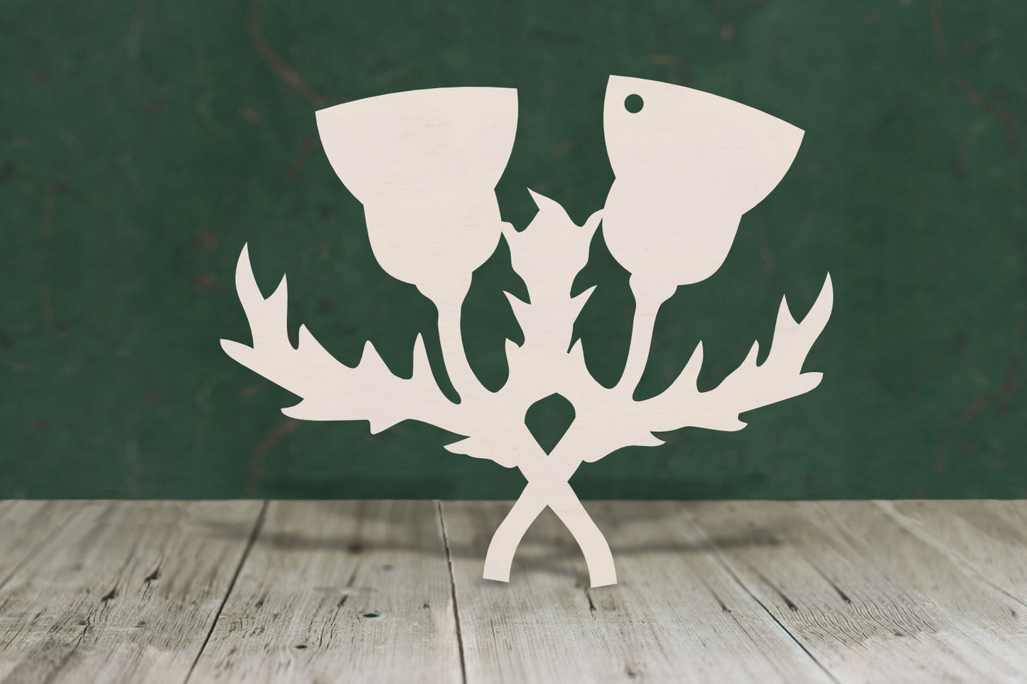 Double thistle wooden craft cut out - plywood