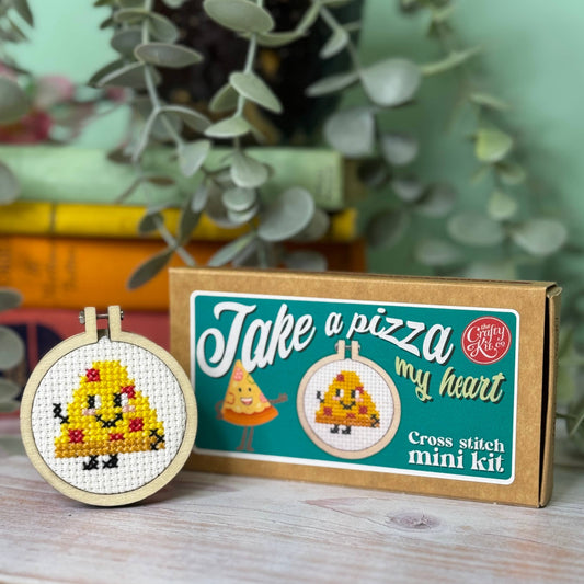 'Take A Pizza My Heart' Mini Matchbox Cross Stitch Kit