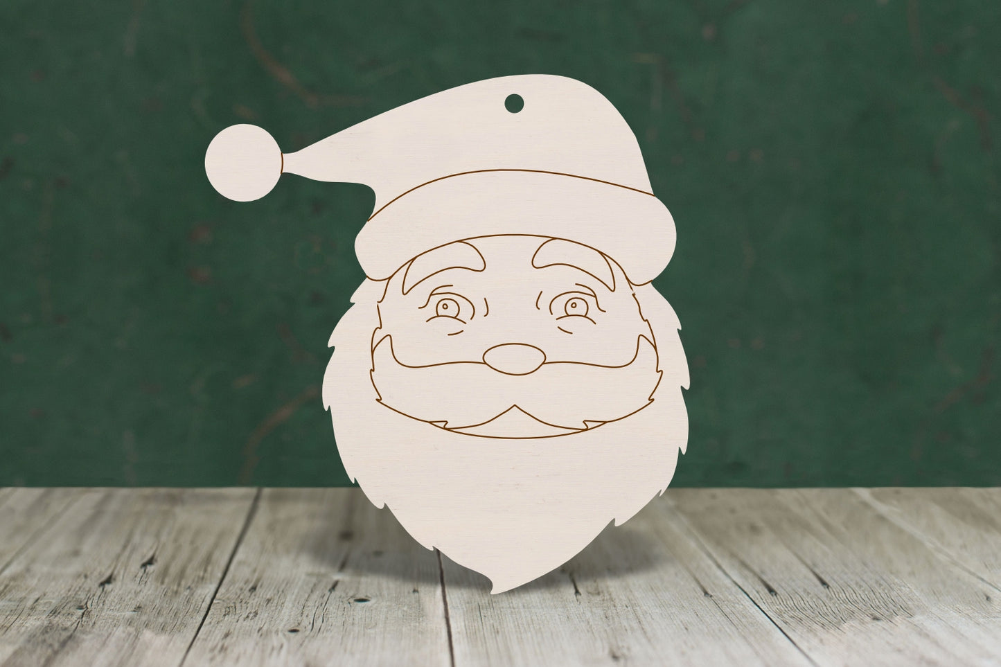 Father Christmas face with etched detail - 4mm Plywood