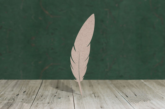 Feather 2 with slit - wooden craft blank - 3mm MDF