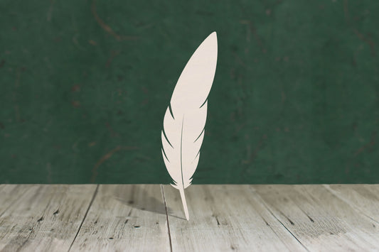 Feather 2 with slit wooden craft blank - plywood