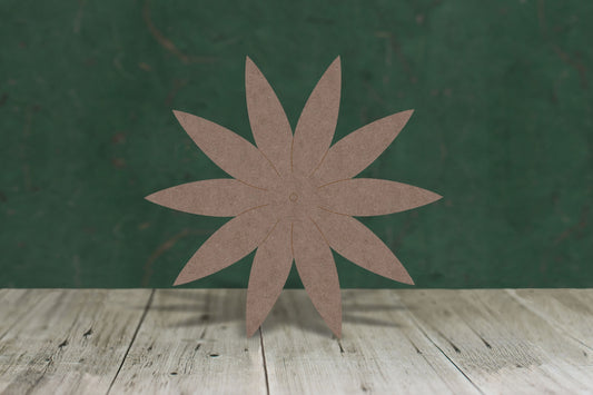 Flower 10 petal - wooden craft cut-out - 2mm MDF