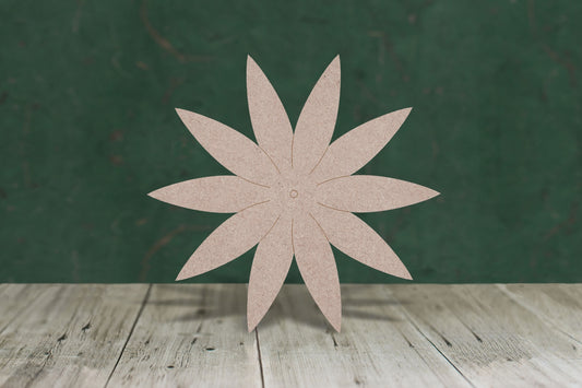 Flower 10 petal - wooden craft shape - 3mm MDF