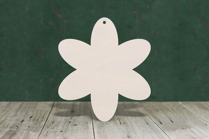 Flower 6 petal wooden craft blank - plywood