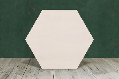 Hexagon equal sides wooden craft blank - plywood