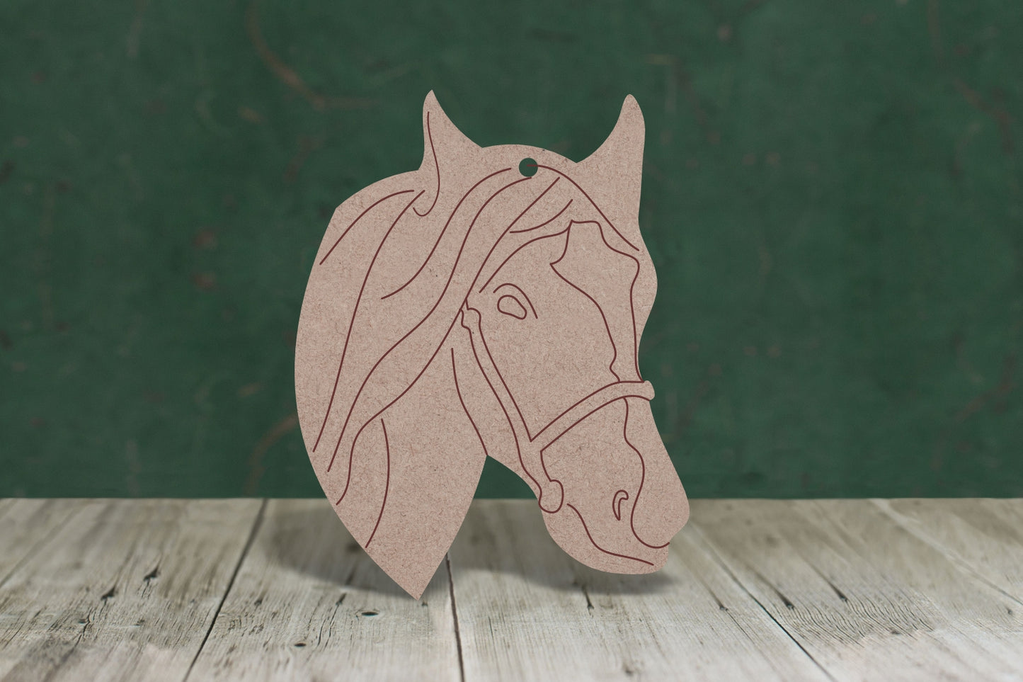 Horse head with etched detail - 3mm MDF