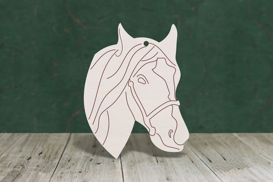 Horse head with etched detail - 4mm Plywood