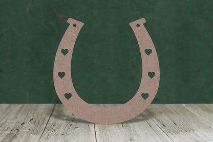 Horseshoe with heart shaped nail holes - 2mm MDF